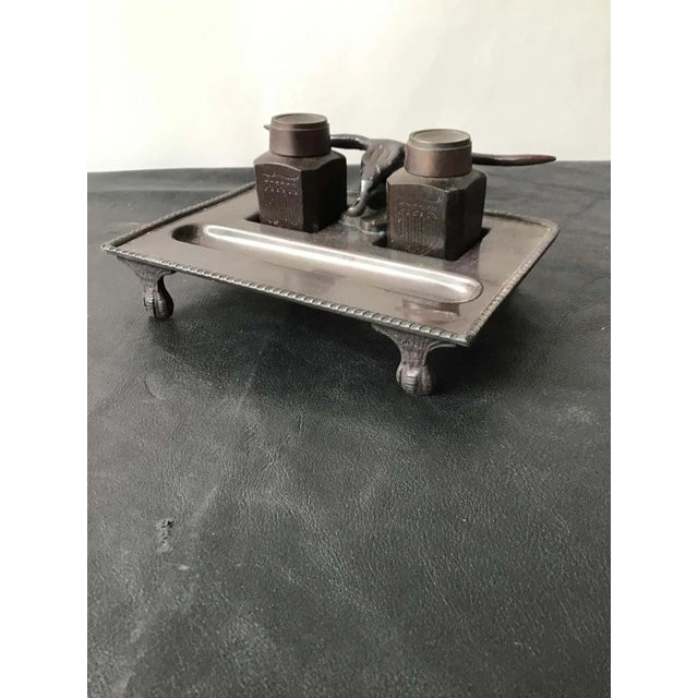 1980s Bronze Longhorn Inkwell For Sale In New York - Image 6 of 13
