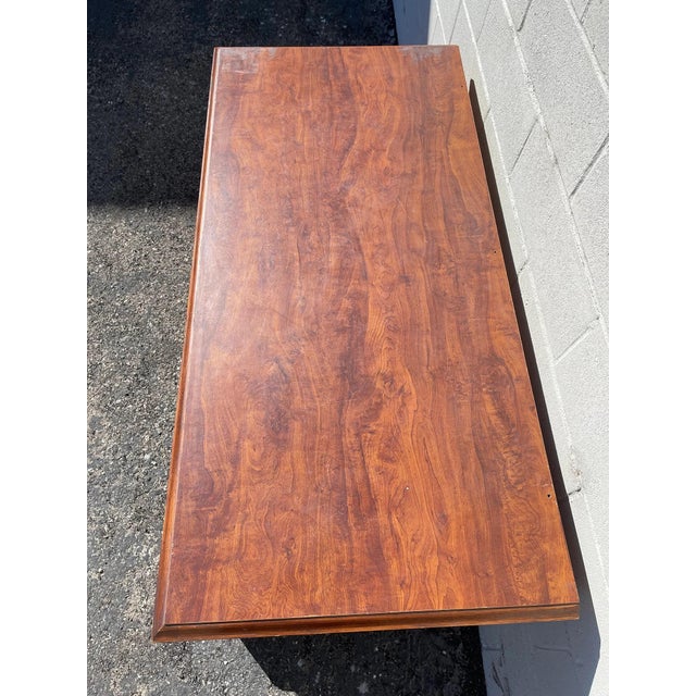 Vintage Console Media Cabinet Wood Entry Bench Mid Century Modern Storage For Sale In Los Angeles - Image 6 of 10