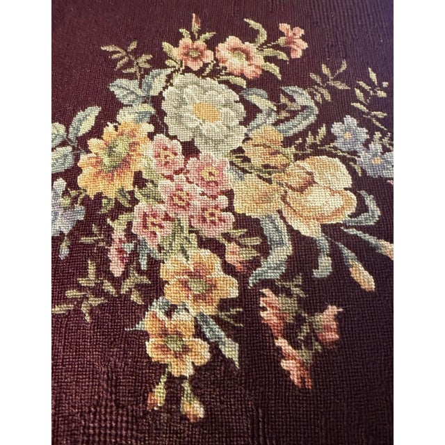 Antique 1800s Needlepoint Upholstery Piano Stool Swivel Seat Rare Carved Wood For Sale - Image 6 of 12