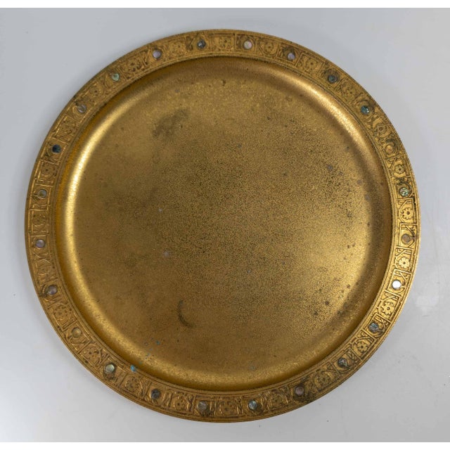 American 20th Century Tiffany Studios New York City Bronze Dore Charger Plate For Sale - Image 3 of 14