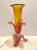 Yellow and Pink Vintage Art Glass Epergne For Sale - Image 9 of 10