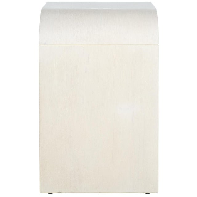 Liasonya Curved Waterfall Accent Table in White Washed For Sale In Philadelphia - Image 6 of 7
