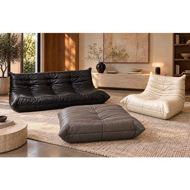 Michel Ducaroy “Togo” Three-Piece Leather Set for Ligne Roset, France, 1970 For Sale - Image 16 of 16