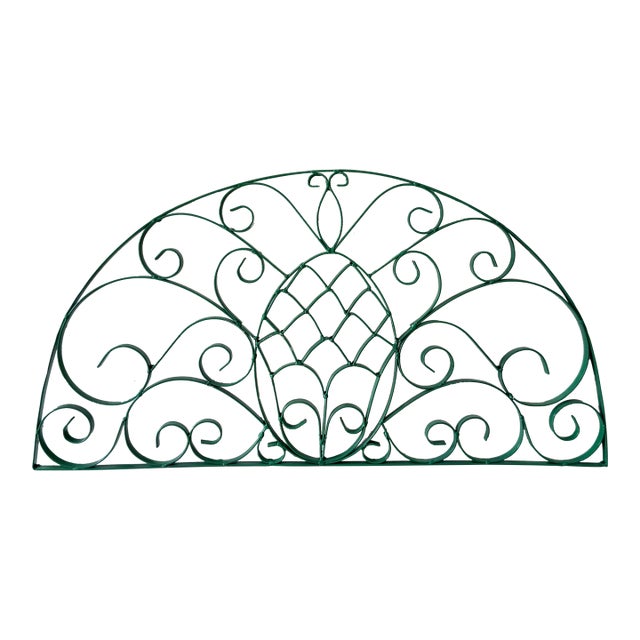 Vintage Iron Pineapple Scroll Wall Grille, Southern Hospitality For Sale