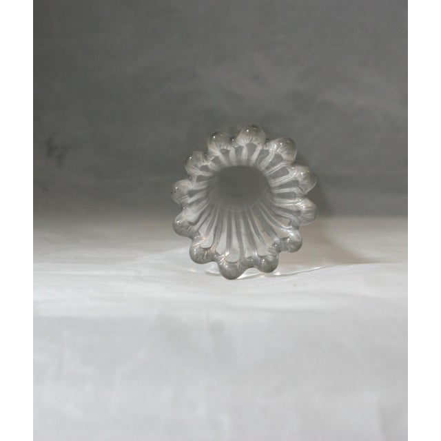 Transparent Mid Century Modern Clear Glass 16" Fluted Ribbed 12 Finger Swung Stretch Vase For Sale - Image 8 of 10