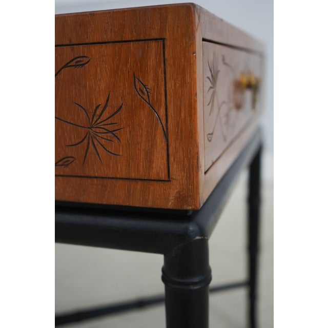 Pair of Kittinger Faux Bamboo Modern Design Side Tables For Sale - Image 13 of 18