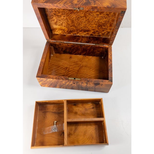 Mid-Century Modern Thuya Burl Wood Decorative Jewelry Box For Sale - Image 12 of 13