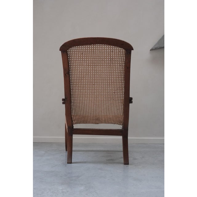 Lounge Chair with Cane Seat and Swing-Out Armrests, 1870s For Sale - Image 9 of 11