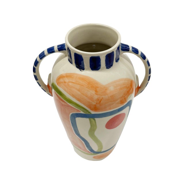 Ceramic Vista Hand Painted Vase For Sale - Image 7 of 11