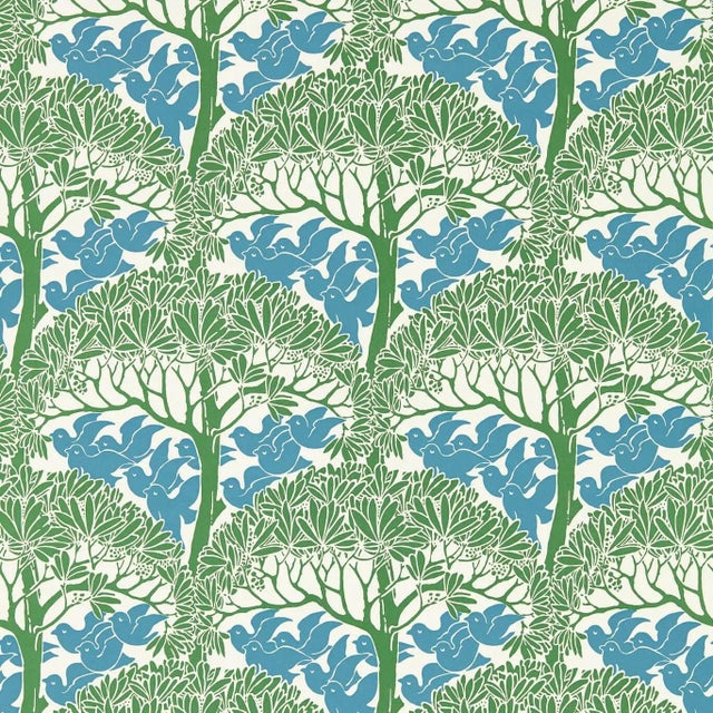 Morris & Co The Savaric Wallpaper in Garden Green - a Sample For Sale