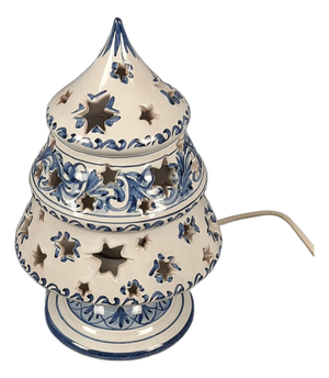 Majolica Lamp with Silver and Blue Stars from Albissola, 1960s
