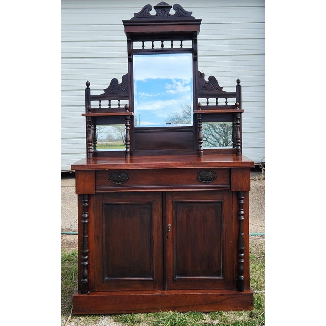 Traditional Antique English Edwardian Chiffonier Sideboard, Circa 1900's For Sale - Image 3 of 12