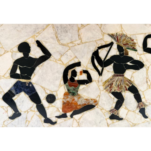 1960s Vintage Pietra Dura Marble/Stone Inlay Console Table/Small Table/Desk For Sale - Image 10 of 14