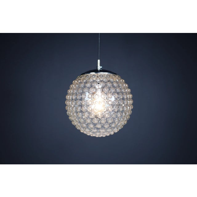 Large Chrome and Bubble Glass Pendant by Rolf Krüger for Staff, Germany, 1970s For Sale - Image 9 of 12