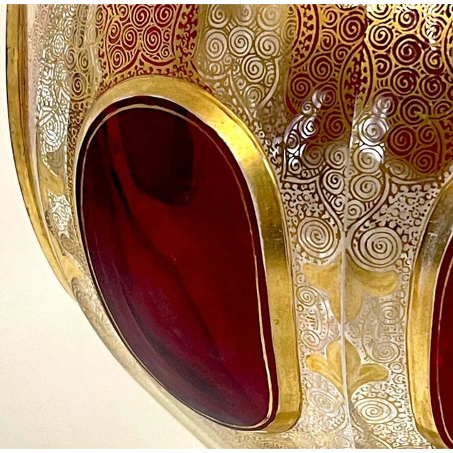 19th C Persian Style Gilt Enamel & Ruby Jeweled Vase, Signed For Sale - Image 11 of 12