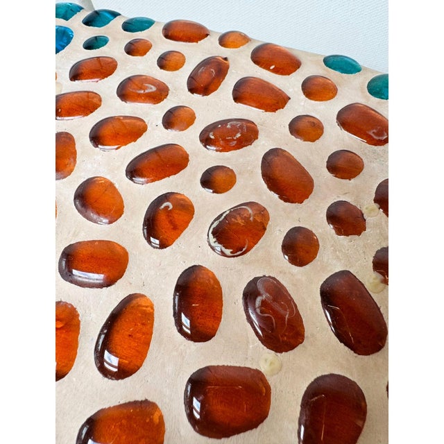 1967 Signed Psychedelic Glass Mosaic Coffee Table Studio Craft Folk Art For Sale - Image 13 of 14