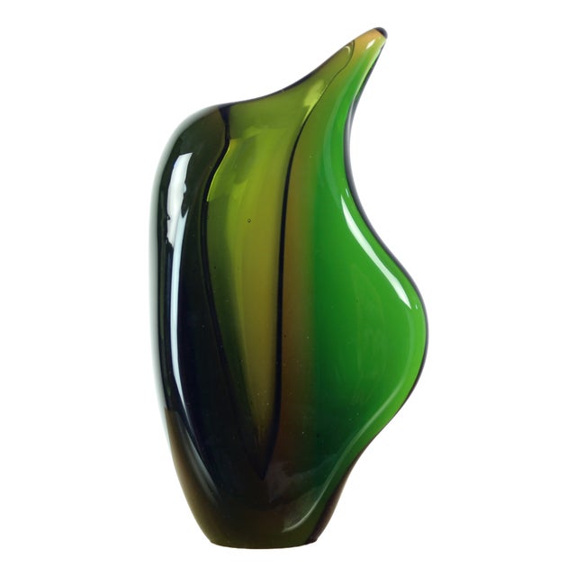 Sculptural Art Glass Vase by Mstišov Glassworks, Former Czechoslovakia, 1960s For Sale