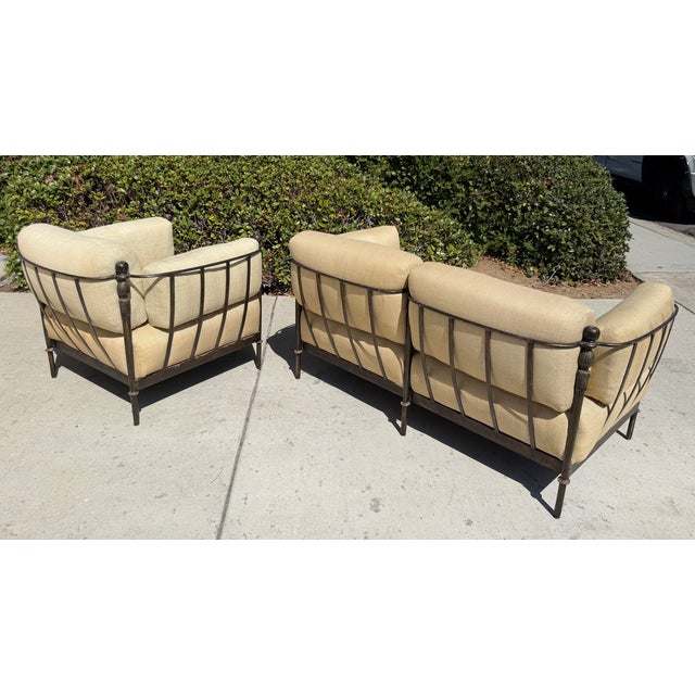 Vintage Michael Taylor Montecito Style Lounge Chair & Loveseat Set For Sale In San Diego - Image 6 of 18