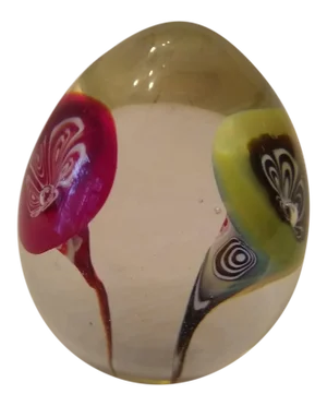Vintage Eggshaped Murano Blown Glass Paperweight
