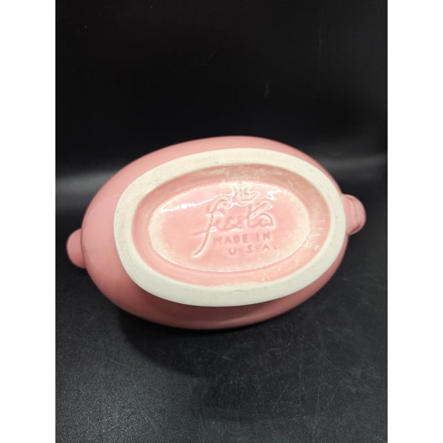 Mid-Century Modern Vintage Homer Laughlin China Company Rose Pink Fiesta Gravy Boat For Sale - Image 3 of 3