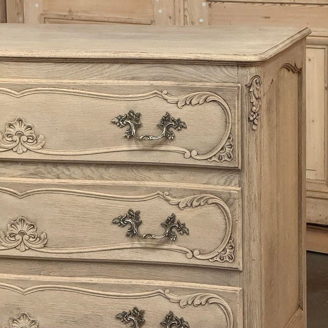 Wood Liëgeoise Louis XV Style Stripped Oak Commode For Sale - Image 7 of 16