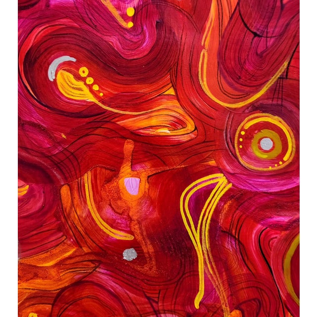 Abstract "Foetal Discomfiture", Acrylic on Paper Painting by Ara Deinde For Sale - Image 3 of 4