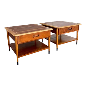Mid 20th Century Lane Acclaim Square Side Tables - a Pair
