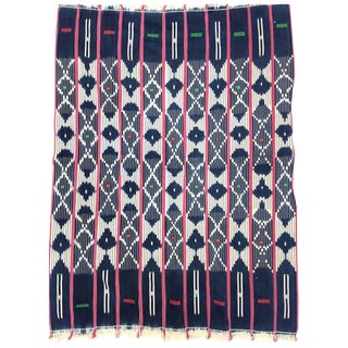 African Indigo & Pink Baule Cloth For Sale