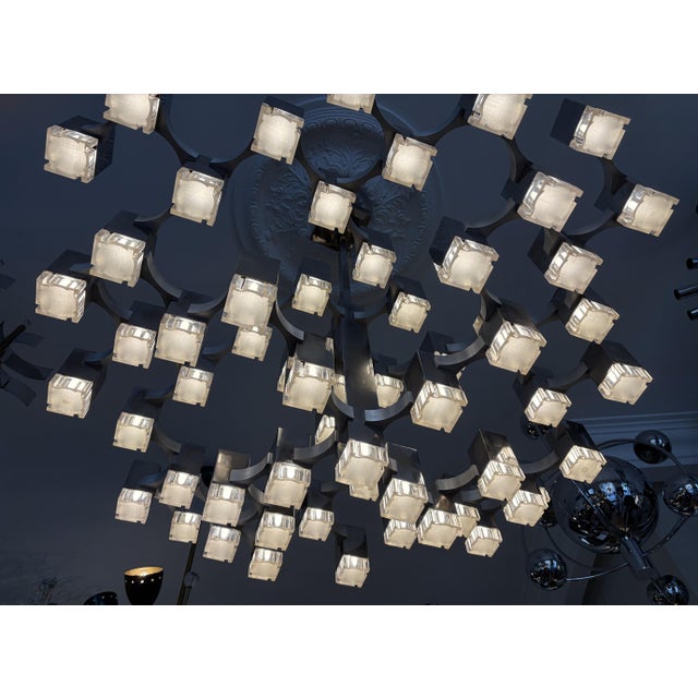 Large Mid-Century Italian Cubic Chandelier by Gaetano Sciolari, 1970 For Sale - Image 9 of 17
