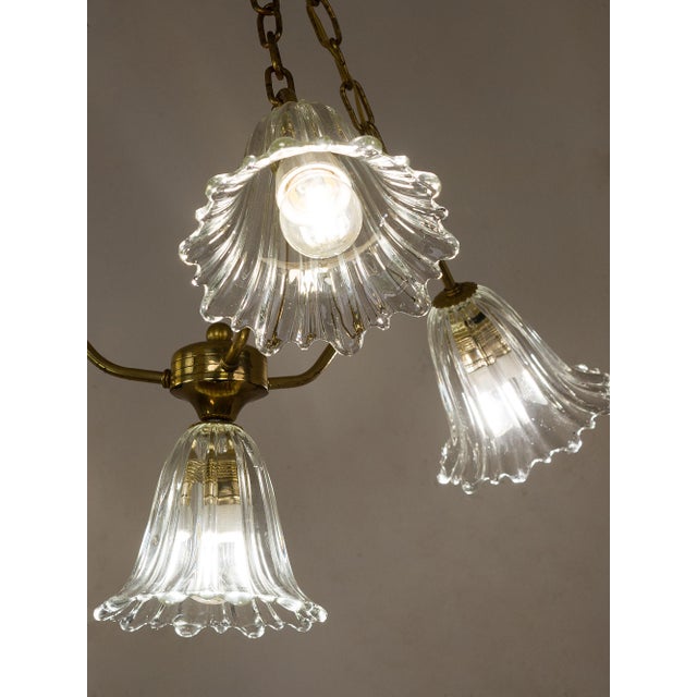 Mid-Century Murano Glass 4-Light Chandelier, 1950s For Sale - Image 4 of 9
