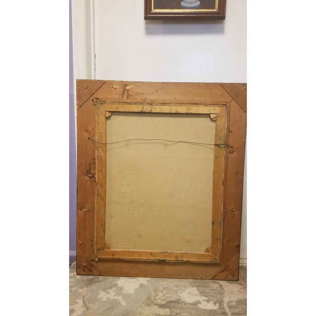 Paint Early 20th Century "The Madonna" Figurative Abstract Oil Painting by Irving Amen, Framed For Sale - Image 7 of 13