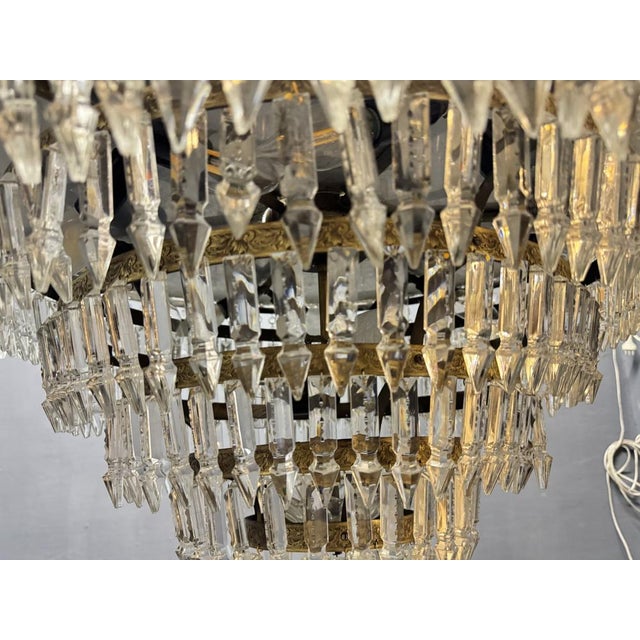 Bronze and Crystal Chandelier, Italy, 1950s For Sale - Image 9 of 11