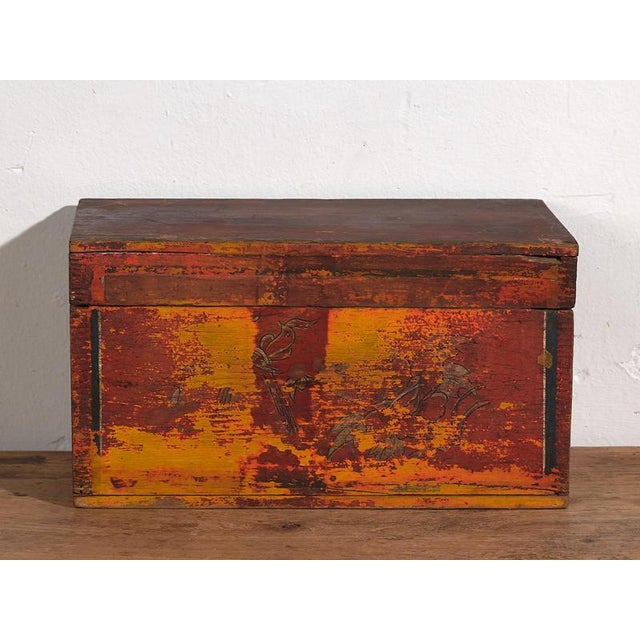 Antique Chinese Polychrome Box, 1900s For Sale - Image 4 of 9