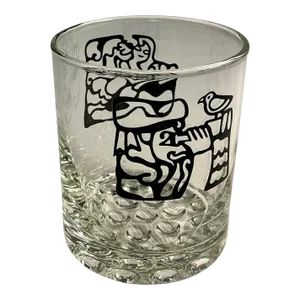 Vintage 1970s Pop Art Rocks Glass