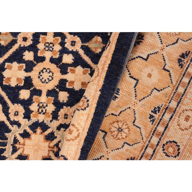 Blue Classic Ziegler Blue Gold Hand-Knotted Wool Rug - 6'2'' X 9'2'' For Sale - Image 8 of 8