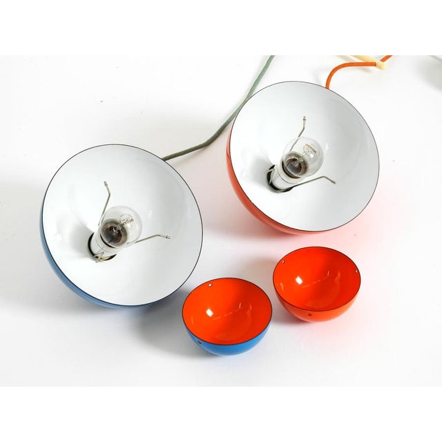 Enamelled Double Shade Flower Pot Pendant Lamp by Verner Panton for Louis Poulsen, Denmark, 1970s For Sale - Image 18 of 18