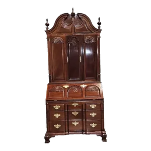 Late 20th Century Kindel Winterthur Collection Mahogany Goddard Townsend Secretary Desk W Bookcase