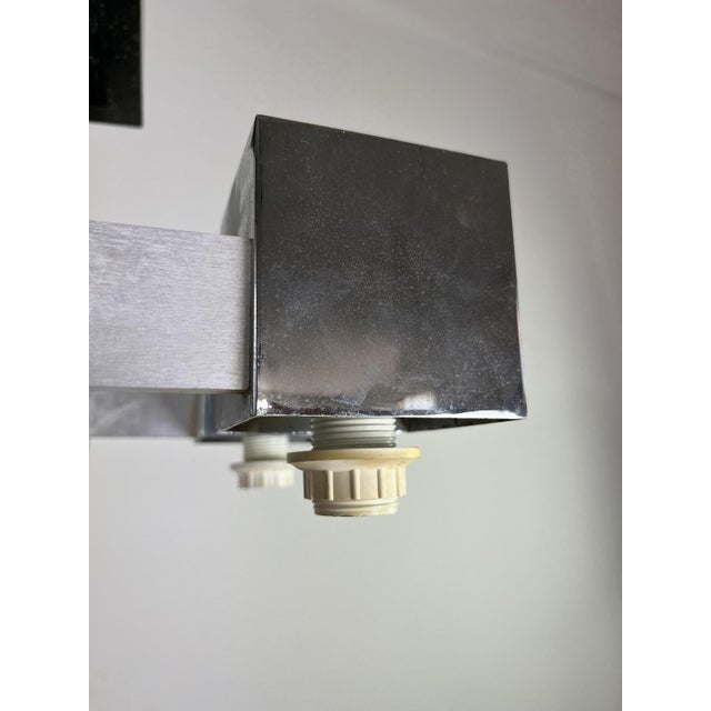 7-Light Chandelier Cubic Model attributed to Gaetano Sciolari, 1970s For Sale - Image 11 of 14