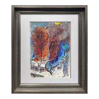 Marc Chagall Limited Edition Lithograph Village For Sale