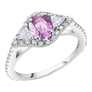 Gia Certified No Heat Ceylon Pink Sapphire Diamond 18 Karat Gold Cocktail Ring Size 6.25