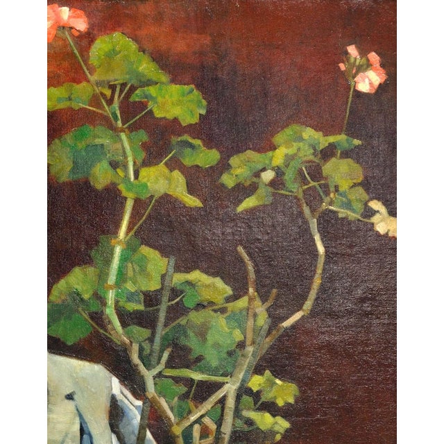 Francois Gailliard, Le Petit Jardinier with Geraniums, 1887, Oil on Canvas For Sale - Image 7 of 18