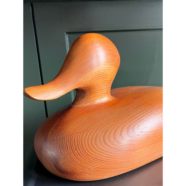 Vintage Hand/Crafted Folk Art Wooden Duck Decoy For Sale - Image 4 of 8