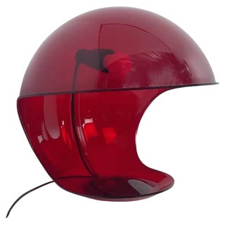 Transparent Red Foglia Lamp attributed to Elio Martinelli for Martinelli Luce, 1960s For Sale