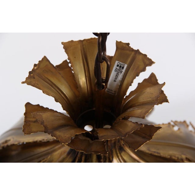 The Onion Pendant Lamp in Flame Cut Brass by Svend Aage Holm Sørensen for Holm Sørensen & Co, 1960s For Sale - Image 3 of 6