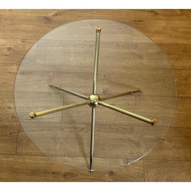 1970s Design Round Brass Tripod Coffee Table For Sale - Image 4 of 12