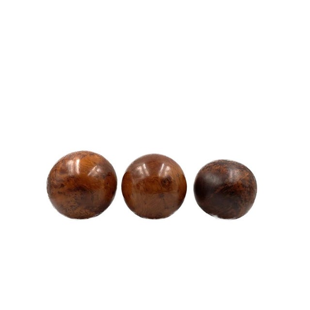 Wooden Spherical Sculptures, France, 1960s, Set of 3 For Sale - Image 16 of 18