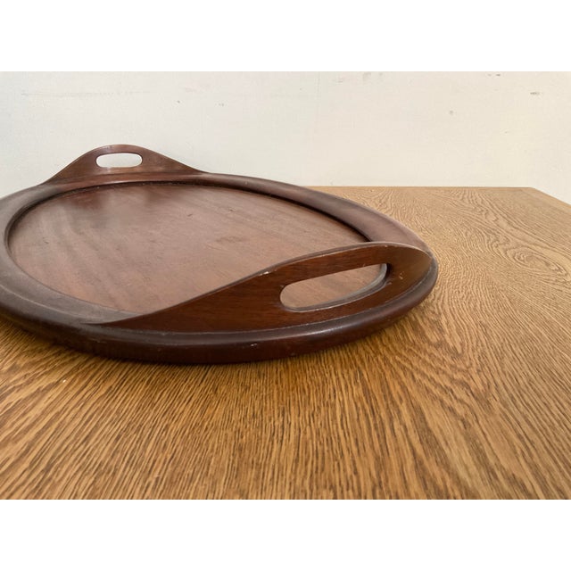 Mid 20th Century Vintage Modern Long Mahagony Hostess Tray For Sale - Image 5 of 16