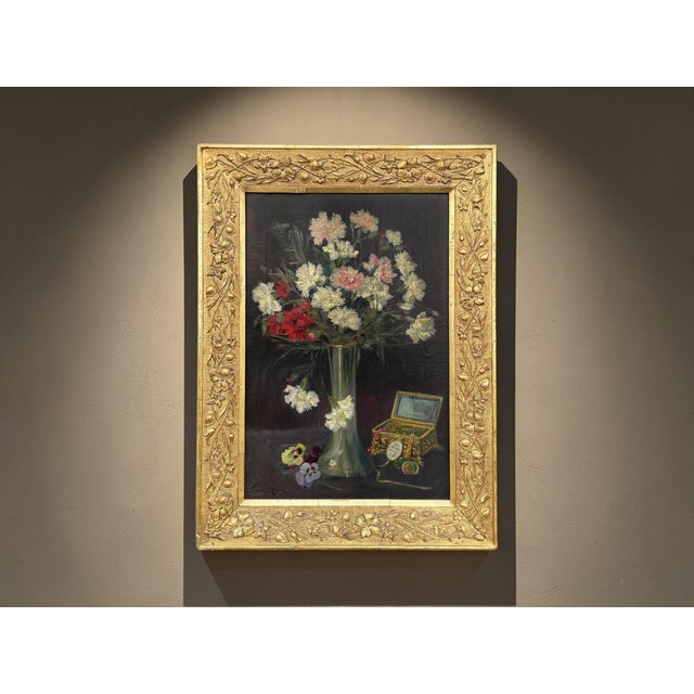 Margit Kereztes, Flower Bouquet, Early 1900s, Oil on Canvas, Framed For Sale - Image 3 of 15