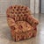2010s Custom Designer Plant Leaf Pattern Burgundy Armchair For Sale - Image 5 of 6