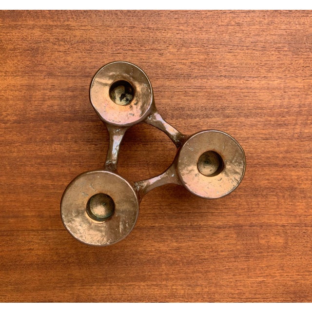 Vintage German Brutalist Metal Candleholder from Harjes For Sale - Image 18 of 18